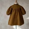 Roupas Combinando para Família Roupas Primavera Outono Vestido Sólido Mãe Filha Mangas Compridas Vestidos de Algodão Macio Menina Aniversário 230608