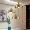 Lampes suspendues cuivre or lampe-cheminée éclairage intérieur plafonnier suspendu pour salon salle à manger Restaurant El porche Bar