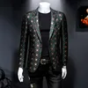 Erkekler Suits Blazers Sonbahar İnce Fit Blazer Erkekler Kafes Kıvrım Sahne Gümüş Bordo Yeşil Damat Düğün 230609