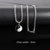 Ketten Klassische Yin Yang Tai Chi Anhänger Halskette Männer 2023 Edelstahl Figaro Kette Für Schmuck Geschenk