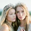 Bruiloft Haar Sieraden ASNORA Klassieke Liefde Europese Zirconia Bridal Tiara Crystal Crown Plated Jurk Met Bruid Accessoires 230609