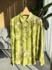 Women's Blouses Women Shirt 2023 Vanilla Green Sandwashed Silk Crepe De Chine Long-sleeved Blouse