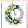 Decorative Flowers Easter Door Decorations 2D Acrylic Wreaths Garland With Twigs And Pastel Eggs Spring Home Decoration Props