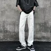 Men's Jeans Autumn Rivet Denim Pants Black/White Plus Size 5XL-S 2023 Streetwear Washed Cotton Jean Men Straight Hip Hop