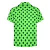 Erkekler Sıradan Gömlekler Nane Polka Dotlar Plaj Gömlek Retro Çemberleri Baskı Hawaii Erkek Sokak Giyim bluzları Kısa Kollu Tasarım Üst Boyut