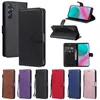 Plain Pu Leather Wallet Falls för Samsung M54 Xiaomi 13 Ultra Redmi Note 12 Turbo 12S 4G Huawei Honor Magic 5 Pro Flip Cover Credit ID Card Slot Business Kickstand Pouch