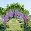 Decorative Flowers Wreaths Wisteria Artificial Flowers 12piece Party Purple Rattan Fake Plant Vine Hangin Garland Wedding Decor Silk Wisteria Garland Home 230608