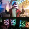 Máscaras de festa DJ Music Festival Máscara de Halloween Adereços Trajes de cabeça cheia Cosplay com estilo piscante Brilho LED 230608