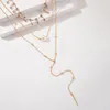 Pendant Necklaces Jewelry Fashion Metal Chain Pearl Bead Necklace Decoration Hip Hop Multi Layered Three Layer Necklac