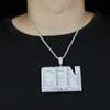 Pendant Necklaces Iced Out Bling CZ Letter CFN Necklace Silver Color Full 5A Zircon Came From Nothing Charm Men Fashion Hiphop Jewelry 230609