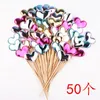 Inne imprezy imprezowe Zapasy 50pcs Kolorowe ciasto Topper Star Heart Happy Birthday Decor Dekoracja Baby Shower Wedding 230608