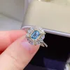 Cluster Rings CoLifeLove 18K Gold Plating Topaz Ring 4mm 6mm VVS Grade Natural Jewelry Solid 925 Silver Topz For Party