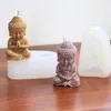 Candles DIY Buddha Candle Silicone Mold 3D Buddha Gypsum Soap Cement Resin Mold Festival Gift Making Church Candle Production Supplies 230608