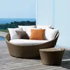 Camp Furniture Outdoor Leisure Rattan Sofa Garden Courtyard Swimming Pool Bed Balcony Open-air Round Lounge Chair