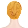 Gorros femininos flor com miçangas de cristal hijabs turbante chapéu senhoras elástico pano cabeça boné acessórios para o cabelo cachecol muçulmano