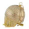 Torby na ramię butique de fgg okrągły piłka butka kobiety kryształowe sprzęgło wieczorowe torby ślubne weselne torebki i torebki