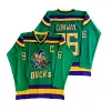 AnaheimDucksHockey Maillot de hockey du film Mighty Ducks pour hommes 99 Adam Banks 96 Charlie Conway 44 Reed Dean33 Greg Goldberg 66 Gordon Bombay Portman