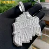 Anhänger Halsketten Iced Out Bling CZ Buchstabe BREAD GANG Halskette Zirkonia Gold Silber Farbe Geldbeutel Charm Männer Frauen Hip Hop Schmuck 230608