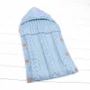 Ins Sacco a pelo lavorato a maglia multicolore neonato Avvolto in lana per bambini Coperta Sciarpa carina