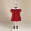 Robes pour filles Robe d'été rouge pour enfants Coton Robe de princesse douce et mignonne Fille Robe pour enfants Jupe Dentelle Robe pour enfants frais 230608