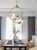 Modern Golden Pendant Lamps American Romantic Glass Chandelier Pendant Lights Fixture European Luxury Art Lustre Restaurant Home Indoor Lighting Decoration