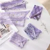 Scarves Summer French Purple Hair Restore Ancient Ways Small Broken Flower Long Silk Chiffon Ribbon Weaving Ties