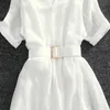 Robes décontractées de base Robe en mousseline de soie avec corset Robe de soirée femme de luxe Mode d'été Deux pièces Robe de bal formelle Lâche Top blanc 230608