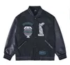 Schwarze Baseballjacken Herren Designerjacke Tiffany Lederärmel York Herrenmäntel 925