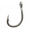 Fishing Hooks 50pcs 10884 Stainless Steel Fishing Hooks White Strong Big Game Fish Tuna Bait Fishhook Size 30 40 50 60 70 80 90 100 230608