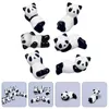 Set di stoviglie 6 pezzi Decorazione retrò Panda Poggia bacchette Poggia bacchette Supporto forchetta 5x3.5x2.8cm Ceramica ceramica bianca