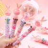 0.5mm Multicolor Pens Pressable Creative Ten-color Ballpoint Pen Office Pink Multicolored Neutral