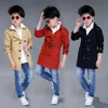 Tench Coats Boy Trench Coat Boys Ytterkläder Kids Windbreaker Cool Children Long Patter Manteau Enfant Garcon 230608