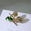 Brooches Pins Morkopela Filbert Fruit for Women Enamel Collar Pin Vintage Scarf Jewelry Rhinestone and