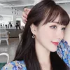 Boucles d'oreilles 2023 arrivée Style coréen étoile bleue ronde asymétrique pour les femmes mode Simple bijoux cadeaux