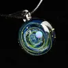 Pendentif Colliers LKO Nébuleuse Cosmique Main Opale Galaxy Pendentif En Verre avec Corde Collier Hommes Femmes Couple Bijoux Saint Valentin Présent 230608