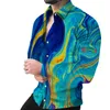 Men's single breasted shirt men's casual wear Hawaii party cardigan long sleeves three piece prints fashionable