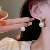 Pendientes de tuerca de perla de circón Vintage para mujeres y niñas, accesorios de joyería de moda para fiesta de boda Retro coreano en forma de C, regalo