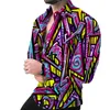 Men's single breasted shirt men's casual wear Hawaii party cardigan long sleeves three piece prints fashionable