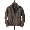 Men's Leather Faux genuine jacket Vintage Brown Cowhide Coat Men Military Pilot Jackets Air Force Flight Clothes Size S5XL 230608