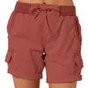 Женские шорты летние женские короткие брюки упругие талию свободные женщины повседневные карманы aline cargo candy color over home wear 230608