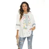 Women's Blouses Eaeovni Bohemian Embroidered Tops For Women Cotton Peasant Shirts Boho Loose Blouse