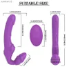 Vuxna stropplösa strapon dildo vibrator kvinnor 9 hastighet dubbel vibrerande lesbisk g spot silikon vuxna sexleksaker för kvinnliga par l230518