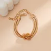 Link Armbänder Trendy Für Frauen Gold Silber Farbe Punk Curb Kubanische Kette Retro Twist Armreifen Hippie Handgelenk Paar Schmuck geschenke