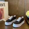 JANE TRIOMPHE Canvas Classic Sneakers Platform hakken Vierkante neus Rubber en lederen buitenzool luxe damesontwerpers mooi Jurk schattig Mode Vrijetijdsschoenen