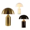 Table Lamps High-quality Creative Plating Golden Lamp Simple Metal Bedroom Living Room Decoration Mushroom Desk LED Lighting Fixture