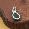 Bedels 925 Sterling Zilveren Sieraden Retro Thaise Mannen En Vrouwen Geldzak Marcsey Ingelegde Groene Agaat Hanger