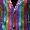 Costumes pour hommes Blazers Brillant Or Plaid Sequin Hommes Prom Dance avec Pantalon Mens Festival Carnaval Noël Halloween Party Stage Outfit 230609