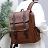 Plecak skórzany ramię Wodoodporny mężczyźni retro duża pojemność swobodne torby na laptopa dla uczniów mody podróży szkolnych