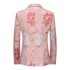 Мужские костюмы Blazers осень розовый вышитый пиджак свадебное платье для вечеринки.