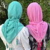 Abbigliamento etnico 10 pezzi ciondolo quadrato hijab malese perla nappa sciarpa pianura tudung bawal fascia musulmana avvolge scialli fornitore